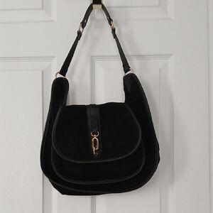 Primark Black Shoulder Bag with Gold Accents